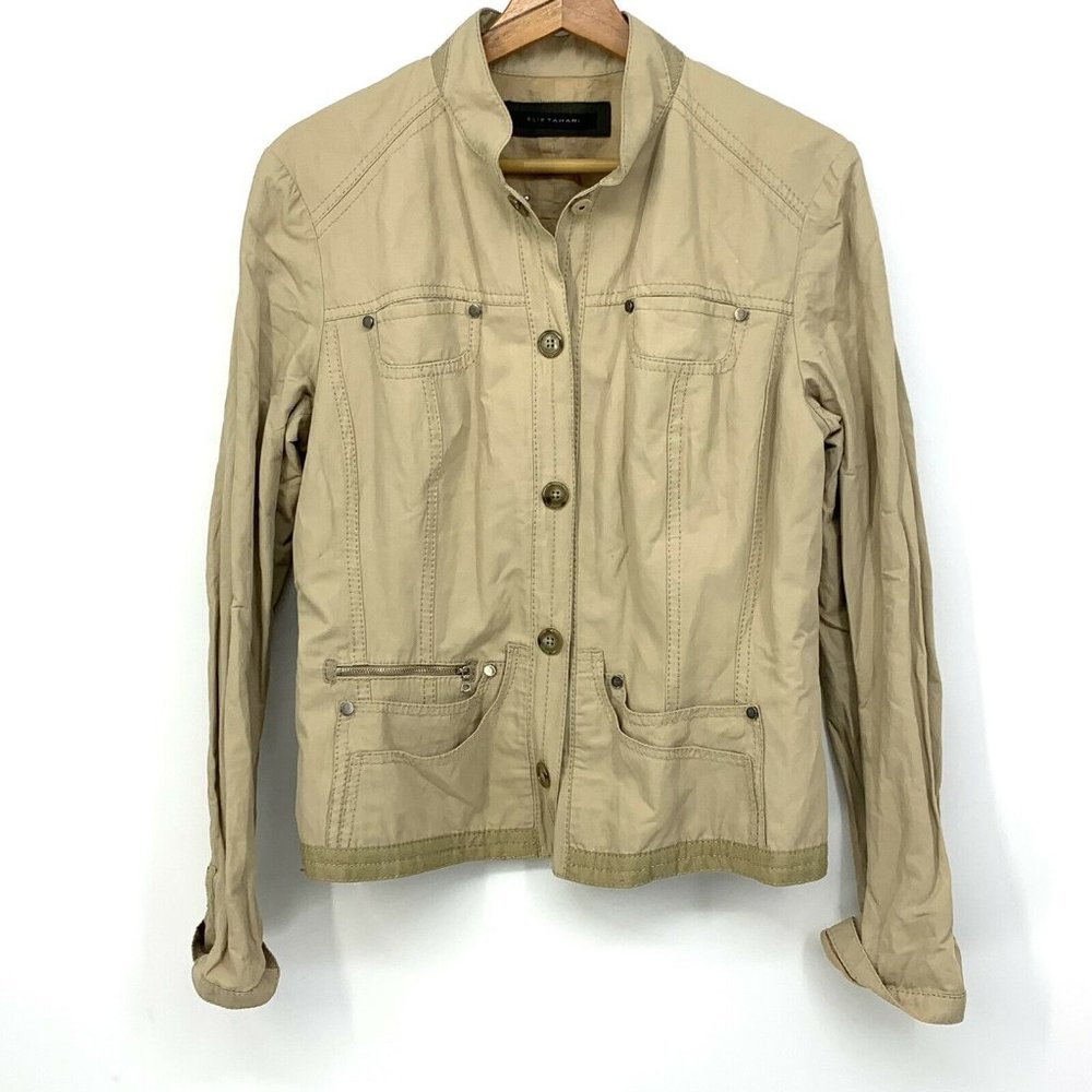 Size Small Elie Tahari Beige Jacket Coat